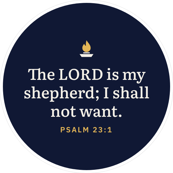 Round sticker: Psalm 23:1